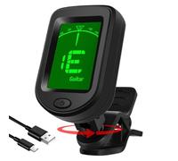 Accordeur d'instruments à corde, clip sur accordeur pour guitare électrique, écran LCD numérique, instrument d'accordage rotatif à 360 degrés pour basse