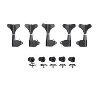Accordeurs de basse scellés 5 cordes 18:1 Clés d'accordage de guitare basse Chevilles Mécaniques d'accordage de basse compatibles avec Ibanez/Yamaha Style basse acoustique/électrique Noir 3R/2L