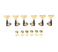 Accordeurs de basse scellés à 6 cordes 18:1 pour guitare basse, mécaniques d'accordage de basse compatibles avec Ibanez/Yamaha Style basse acoustique/électrique Noir avec or 3L/3R
