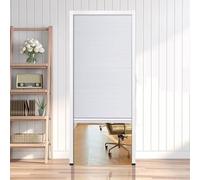 Accordion Door Pull Down Screen, Interior Invisible Partition Folding Door Vertical with Aluminum Frame for Room No-Drilling Partition Sliding Gate(White,WxH 35x80in(88.5x203cm))