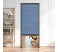 Accordion Door Pull Down Screen, Interior Invisible Partition Folding Door Vertical with Aluminum Frame for Room No-Drilling Partition Sliding Gate(Blue,WxH 79x80in(201x203cm))