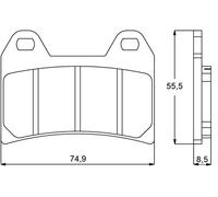 aCCOSSATO agpa96ev1 - 147 Plaquette de Frein pour MOTO GUZZI > 1200 sport 8 V, 1200 (2012), Lot de 2