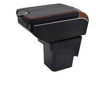 Accoudoir Boite Console Centrale Boîte De Rangement Accoudoir Pour Ford Pour Focus 2 Mk2 Accoudoirs Boîte 2005-2011 Double Portes Ouvertes 7USB Accoudoir Caché(G Style Red line)