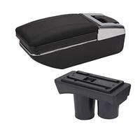 Accoudoir Boite Pour Citroën C2 Accoudoir Boîte Universelle Pour Citroën C2 Voiture Accoudoir Boîte De Rangement Support De Verre Modification Accessoires Accoudoir Caché(C2 Black line No USB)