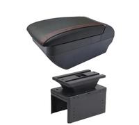 Accoudoir Central Accoudoir Universel pour Voiture, Console Centrale Universelle, Grand Espace avec Porte-gobelet et cendrier(H Red Line 4USB)
