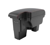 Accoudoir Central Accoudoir Voiture Pour Toyota Hilux Boîte Rénovation Pièces Intérieures Support Rangement Cendrier Accessoires Voiture USB(B1 Black red leather)