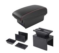 Accoudoir central, boîte à accoudoirs, pièces de rénovation intérieure, organisateur de console centrale, accessoires de rangement for voiture, support(A3 Black white NOUSB)