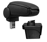 Accoudoir central console avec compartiment rembourré Similicuir Noir avec Couture Noir