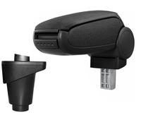 Accoudoir Central Console de Rangement Repose-Bras Compartiment Organisateur Noir Plastique et Couverture de Tissu