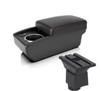 Accoudoir Central De Voiture Boîte De Rangement Noir Blanc Ligne Rouge Pour Chevy Pour Aveo T200 T250 T255 Console(B1 Red line)