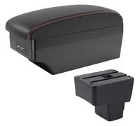 Accoudoir Central De Voiture Pour Mazda 2 CX-3 Pour Skyactiv 2018-2020 Accoudoir Voiture Avec Boîte Rangement Chargeur USB(A1 Black red 7USB)