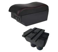 Accoudoir Central De Voiture Pour VW Pour Touran Pour Caddy Console Centrale Repose Coude Contenu Magasin Central Avec Interface USB Porte Gobelet(C red line 7USB)