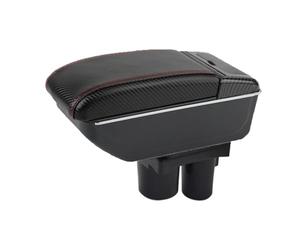 Accoudoir Central Pour Citroen Pour C2 Pour C3 Console Centrale Accoudoir Boîte Mallette De Rangement Accoudoirs Boîte(D-No USB-Red Line)