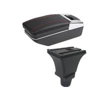 Accoudoir Central pour Fiat 500 (Cronos),boîte de Rangement pour Console Centrale (Ligne Rouge,sans Port USB)