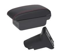 Accoudoir Central pour Fiat 500 et Cronos,boîte de Rangement pour accoudoir de Voiture,rehausseur d'intérieur dédié,Accessoires de rénovation,Console Centrale (B1 Noir Rouge 3 Ports USB)