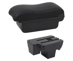 Accoudoir Central Pour VW Pour Polo 2019-2024 Accoudoir Voiture Boîte Rangement Interface USB Console Centrale(B2 Black Line)