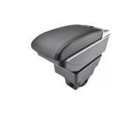 Accoudoir Central Rembourré en Simili Cuir Noir et Chrome avec Rangement Porte-gobelet Cendrier Compatible avec VW Golf V 5 Golf VI 6 Jetta V 5