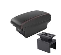 Accoudoir central voitures Pour Accoudoir De Voiture Universel Boîte Modèle Central Support Rangement Bras Pièces Rénovation Intérieures Boîte D'accoudoir Voiture(Black red 3 USB)