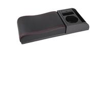Accoudoir central voitures Pour Accoudoir Universel Voiture Boîte Rangement Avec Porte-gobelet Bras Coude Coussin Soutien Souple Automobile Boîte D'accoudoir Voiture(B Black red line)