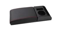Accoudoir central voitures Pour Accoudoir Universel Voiture Boîte Rangement Avec Porte-gobelet Bras Coude Coussin Soutien Souple Automobile Boîte D'accoudoir Voiture(A Black red line)