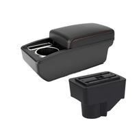 Accoudoir Centrale Pour Ford Pour Fiesta 3 2011-2018 Accoudoir De Voiture Spécial Boîte De Rangement Modifiée Console Centrale Porte-gobelet(A1 Black red NO USB)