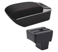 Accoudoir Centrale Pour Mazda 2 CX-3 Pour Skyactiv Accoudoir Voiture Boîte Rangement Accessoires Chargement Avec USB(A1 Black red 7USB)