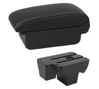 Accoudoir Centrale Pour VW Pour Polo 2019-2024 Accoudoir Voiture Boîte Rangement Interface USB Console Centrale(C1 White Line)