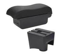 Accoudoir Console Centrale Pour VW Pour POLO Pour Mk5 6R Pour Vento 2012-2018 Accoudoir Voiture Intérieur Boîte Rangement Voiture Surface Incurvée En Cuir(B2 Black Line 3usb)