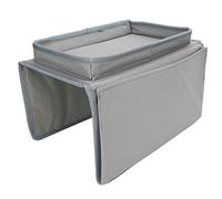 Accoudoir de canapé à 4 Poches, Organisateur D'accoudoir de canapé Antidérapant, Organisateur de Télécommande TV, Sac de Fauteuil avec Plateau Porte-gobelet pour Magazines, (Gris)