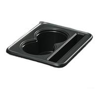 Accoudoir de console centrale compatible avec la plupart des voitures - Extérieur en cuir synthétique - Porte-gobelet - Boîte à mouchoirs - Espace de rangement (gris)