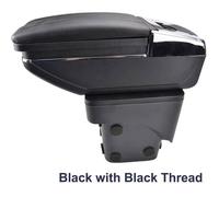 Accoudoir De Console Centrale En Cuir Noir avec couvercle glissé Spécifique pour Ford Focus MK2 2005-2011(avec des coutures noires)