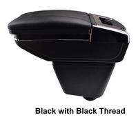Accoudoir De Console Centrale En Cuir Noir avec couvercle glissé Spécifique pour Renault Captur 2013-2017(avec coutures noires)