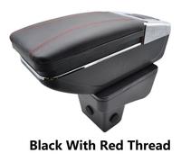 Accoudoir De Console Centrale En Cuir Noir avec couvercle glissé Spécifique pour Suzuki Vitara 2015-2019(avec des coutures rouges)