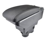 Accoudoir De Console Centrale En Cuir Noir avec double couches Spécifique pour Peugeot 208 2013-2018(avec des coutures noires)