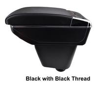 Accoudoir De Console Centrale En Cuir Noir avec double couches Spécifique pour Renault Captur 2013-2017(avec des coutures noires)