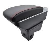 Accoudoir De Console Centrale En Cuir Noir avec double couches Spécifique pour Suzuki Vitara 2015-2019(avec des coutures rouges)