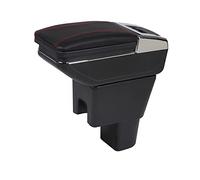 Accoudoir de Rechange Console Centrale de Voiture pour Suzuki Celerio en Cuir (Coutures Rouges sans USB)