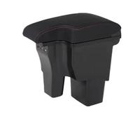 Accoudoir de siège de Voiture Convient pour Hyundai Convient pour Solaris Convient pour Hyundai Convient pour Accent RB Accoudoir de Voiture Boîte de Rangement Centrale Rétrofit USB(A1 Black Leather)