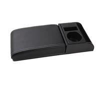 Accoudoir De Voiture Avec Porte-gobelet Pour Voiture Accoudoir Universel Boîte De Rangement Souple Coude Suppoty Coussin Multi-fonctionnel Mobile BoîTeRangement Console Centrale(A Black white line)
