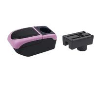 Accoudoir De Voiture Boîte De Rangement Centrale Rénovation Intérieure Porte-gobelet USB Pour Toyota Pour Aygo X 2022 WEFOLCC(Black-pink)