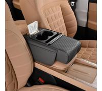Accoudoir de voiture Coussin D'accoudoir Central De Voiture, Housse D'extension Latérale Avec 2 Porte-gobelets Et Organiseur De Mouchoirs(13- B6)