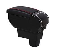 Accoudoir De Voiture pour Suzuki Swift 2017 2018-2021, Console Centrale Accoudoirs Support Rotative Cuir Avec 3 ports USB, Porte-Gobelet Cendrier Accessoires IntéRieurs Automatiques