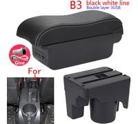 Accoudoir De Voiture Pour Volkswagen Golf 6,Boîte De Rangement,Rocco Contrastant,Sagitar,Vw Golf 6,Golf 5,Mk6,Mk5,Jetta 5 - Type B3 Black White 3usb