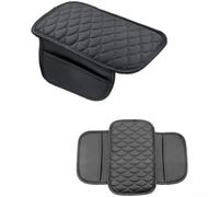 Accoudoir en cuir avec rangement latéral pour console centrale de voiture, résistant à la poussière, à l'usure, soutien confortable, couleur grise (A)