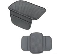 Accoudoir en cuir avec rangement latéral pour console centrale de voiture, résistant à la poussière, résistant à l'usure, soutien confortable, couleur grise (F)
