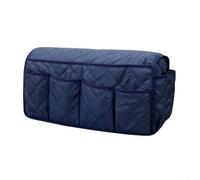 Accoudoir inclinable en coton antidérapant et imperméable, organiseur de canapé avec 14 poches pour un rangement facile des articles ménagers (bleu marine)