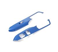 Accoudoir Poignée Porte Voiture Panneau Lève-vitre Bouton Commutation Décoration Cadre Pour Ford Pour Mustang 2015 2016 2017 2018 Et Plus Boîtier de papillon(Bleu)
