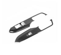 Accoudoir Poignée Porte Voiture Panneau Lève-vitre Bouton Commutation Décoration Cadre Pour Ford Pour Mustang 2015 2016 2017 2018 Et Plus Boîtier de papillon(Carbon Fiber Grain)