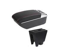 Accoudoir Pour Citroen C1 - Boîte De Rangement - Accessoires De Voiture - Détails Intérieurs - Boîte D'accoudoir(B1 red line NO USB)