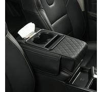 Accoudoir pour console centrale de voiture avec coude en mousse à mémoire de forme et porte-gobelet intégré pour un meilleur confort de conduite et une réduction de la fatigue du bras (noir)